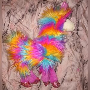 Rainbow Fur Llama Unicorn Stuffed Animal